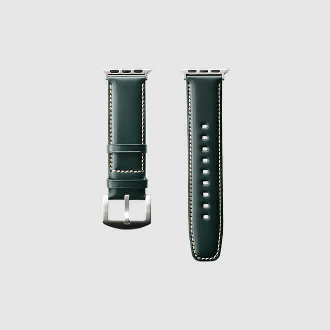 レザーウォッチバンド Apple Watch用（Rコードバン） アイビーグリーン